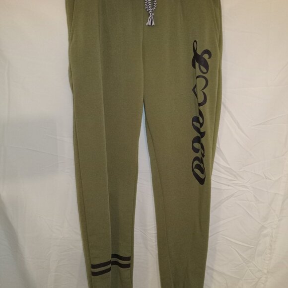 HYPE Womans Sweatpants Sz. M  Green With Loved On Left Pantleg - Picture 2 of 6
